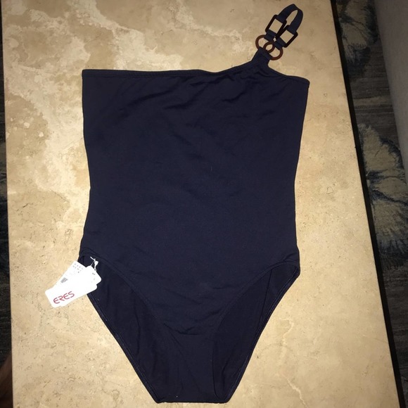 NWT Eres Diagramme one-shoulder swimsuit navy - Picture 5 of 6
